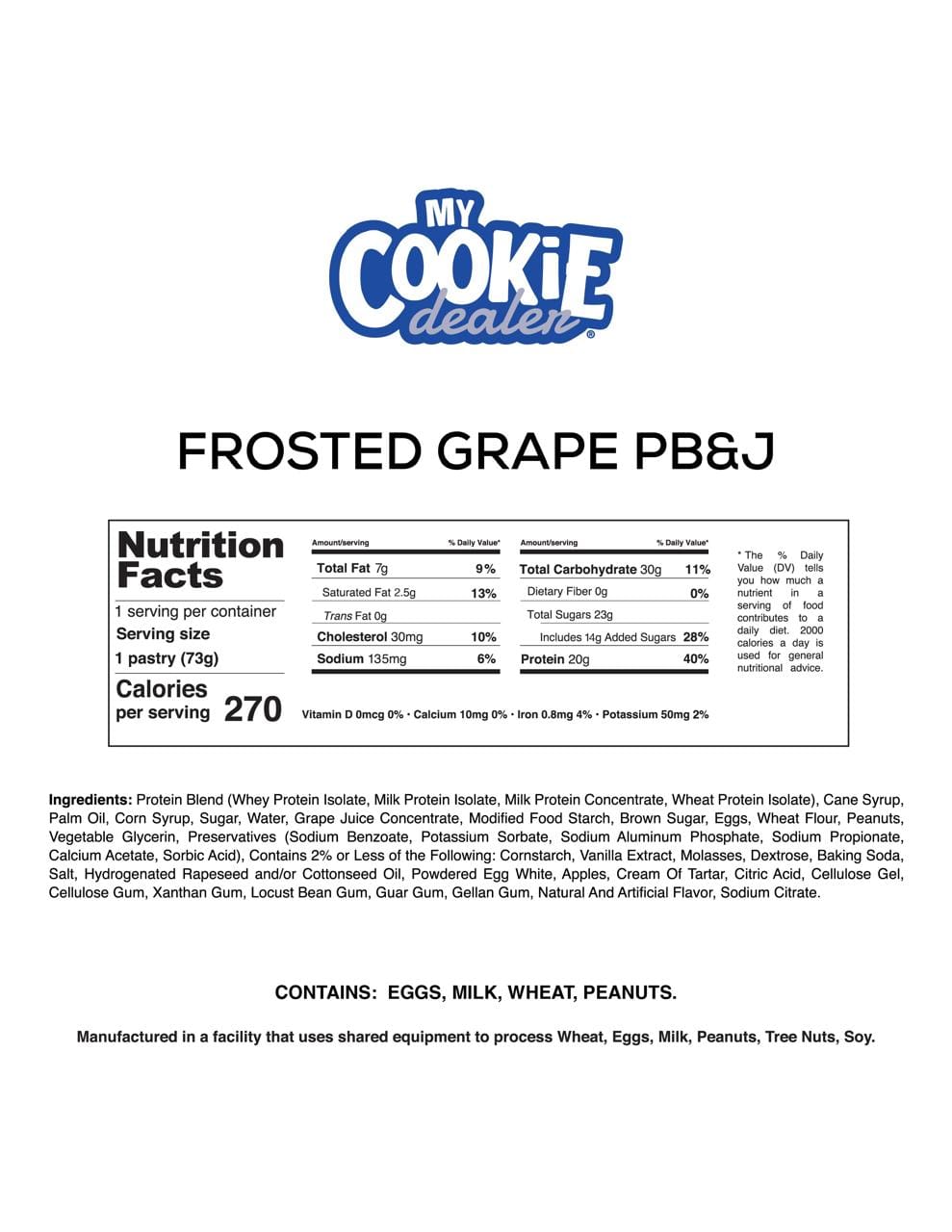 Frosted Grape PB&J Protein Toaster Pastry