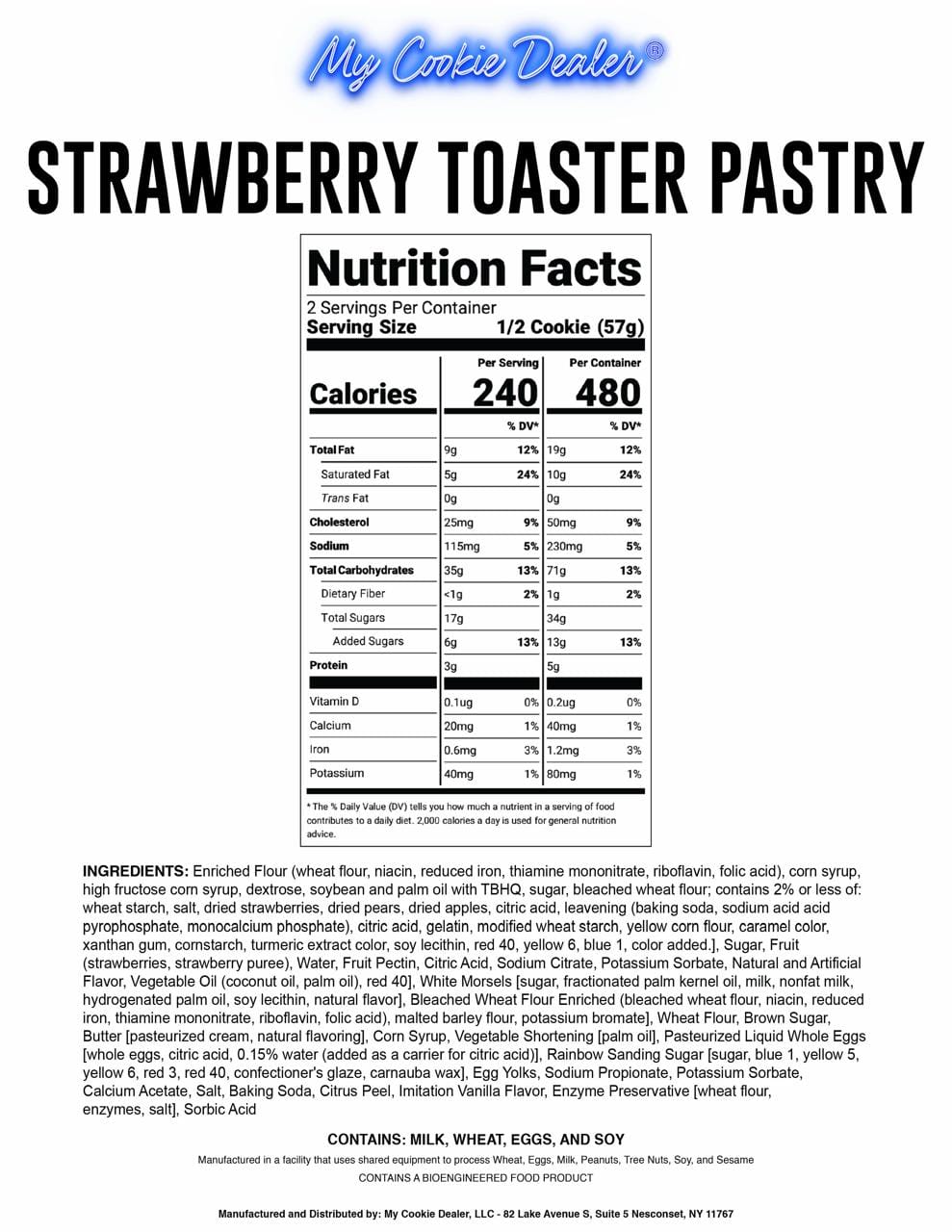 Strawberry Toaster Pastry 4oz Cookie