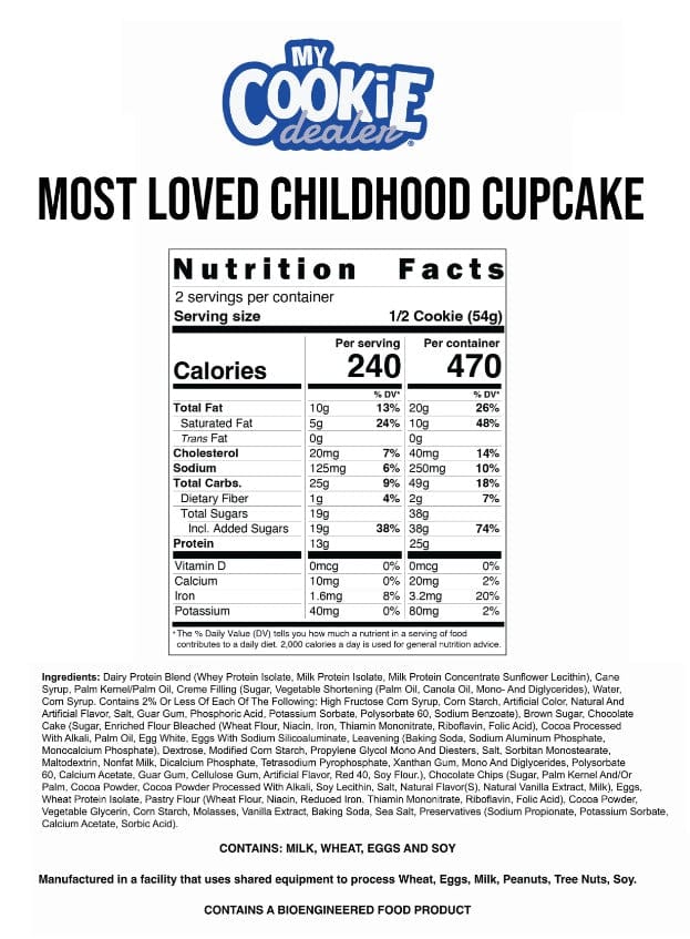 3.8oz Protein Cookie Most Loved Childhood Cupcake